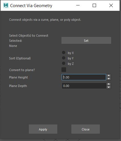 conncect via curve gui